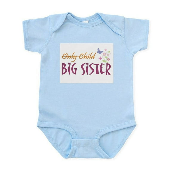 CafePress - Only Child (New Big Sister) Infant Bodysuit - Baby Light Bodysuit, Size Newborn - 24 Months