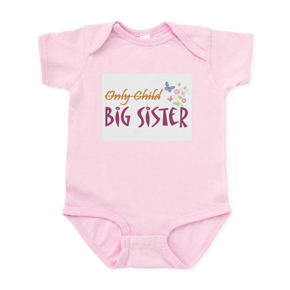 CafePress - Only Child (New Big Sister) Infant Bodysuit - Baby Light Bodysuit, Size Newborn - 24 Months