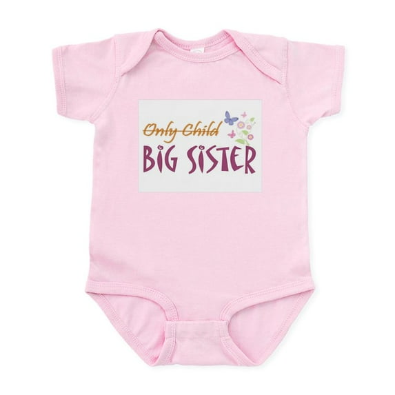 CafePress - Only Child (New Big Sister) Infant Bodysuit - Baby Light Bodysuit, Size Newborn - 24 Months