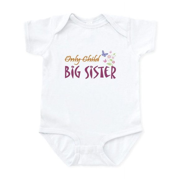 CafePress - Only Child (New Big Sister) Infant Bodysuit - Baby Light Bodysuit, Size Newborn - 24 Months