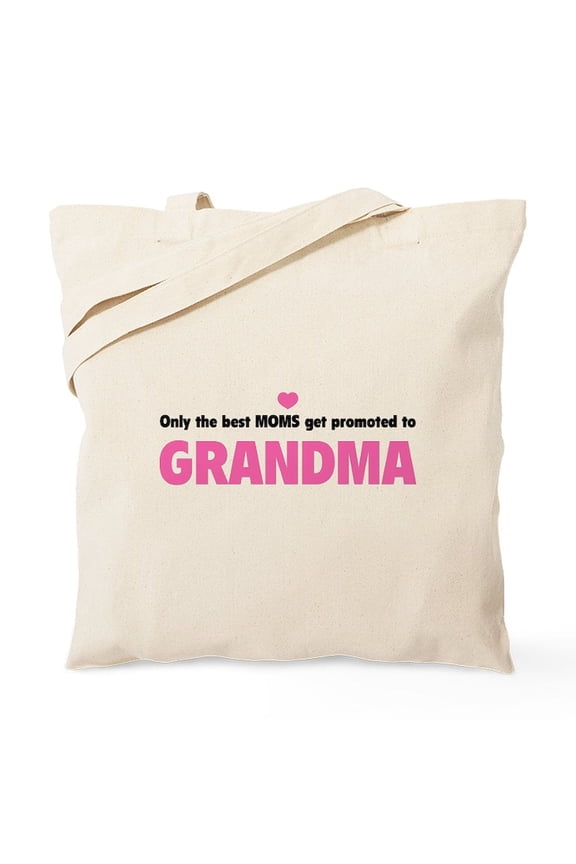 - Only The Best Moms Get Promoted To Grandma Tote Ba - Unisex Canvas Tote Bag, Beige, 1-Piece