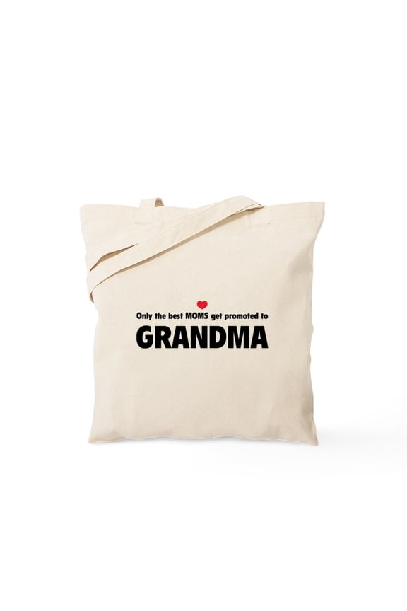 - Only The Best Moms Get Promoted To Grandma Tote Ba - Unisex Canvas Tote Bag, Beige, 1-Piece