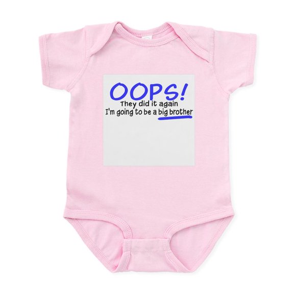 CafePress - Oops Big Brother Infant Bodysuit - Baby Light Bodysuit, Size Newborn - 24 Months