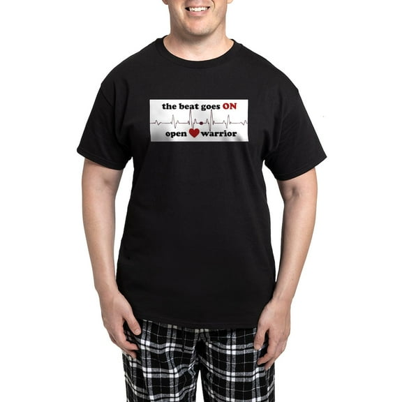 CafePress - Open Heart Warrior Men's Dark Pajamas - Men's Dark Loose Fit Cotton Pajama Set