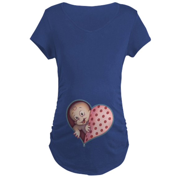 CafePress - Open Hearted Wombie Maternity Dark T Shirt - Maternity Dark T-Shirt