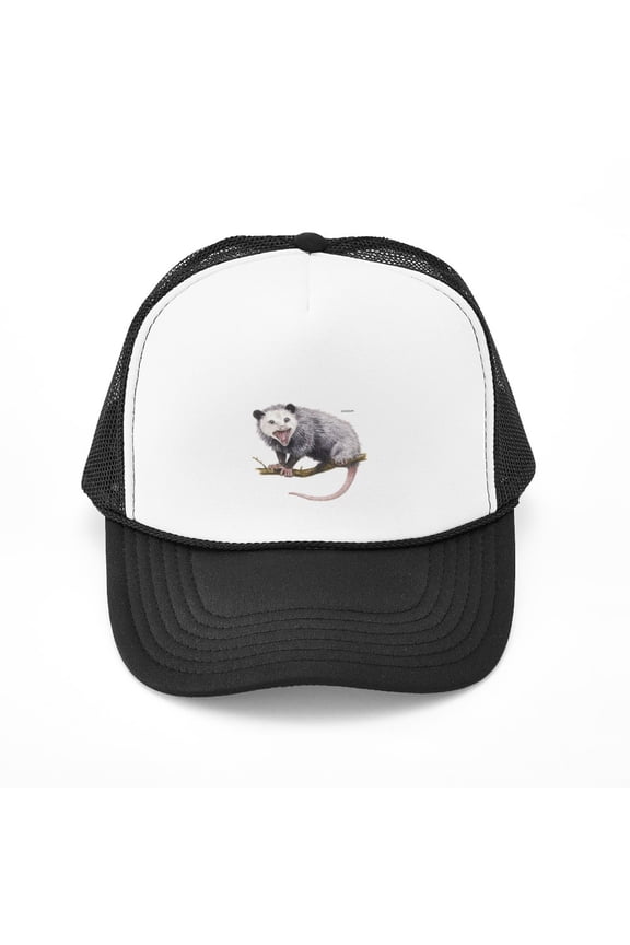 - Opossum Possum Animal - Adjustable Unisex Printed Trucker Hat with Mesh Back