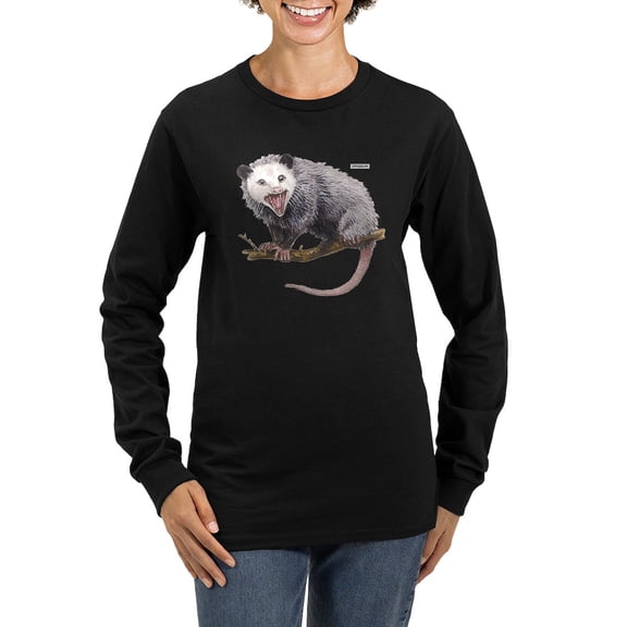 CafePress - Opossum Possum Animal Women's Long Sleeve Dark T S - Women's Long Sleeve Graphic Tee Casual Fit