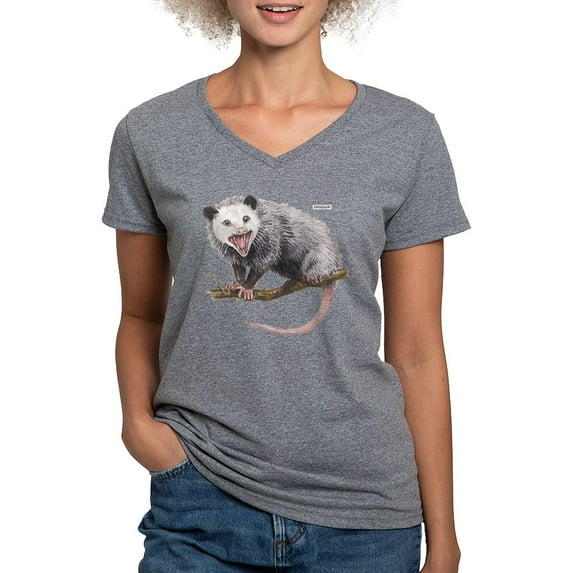 CafePress - Opossum Possum Animal Women's V Neck Dark T Shirt - Women's V-Neck Dark T-Shirt