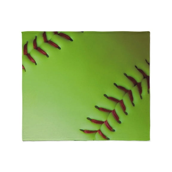CafePress - Optic Yellow Fastpitch Softball Throw Blanket - Soft Fleece Throw Blanket, 50"x60" for All Ages