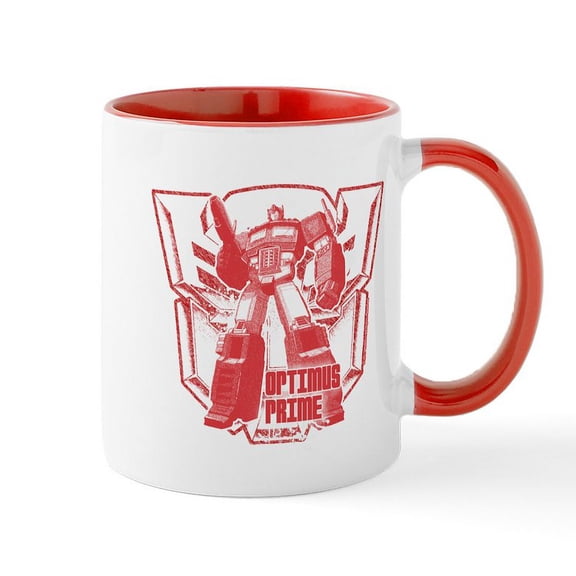 CafePress - Optimus Prime Red - 11 oz Ceramic Mug - Novelty Coffee Tea Cup