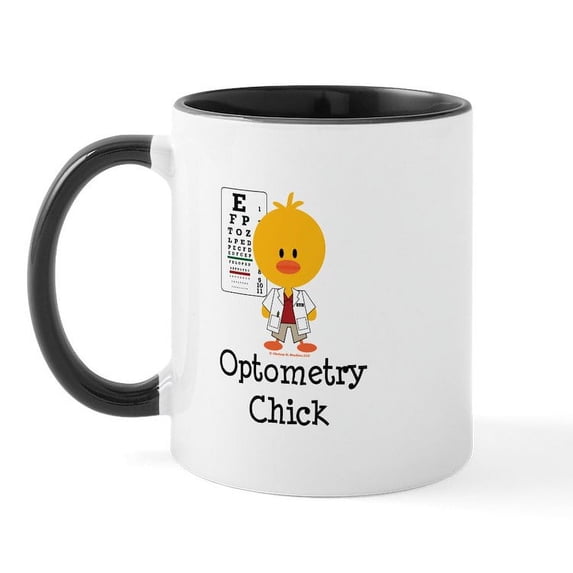 CafePress - Optometry Chick Optometrist Mug - 11 oz Ceramic Mug - Novelty Coffee Tea Cup