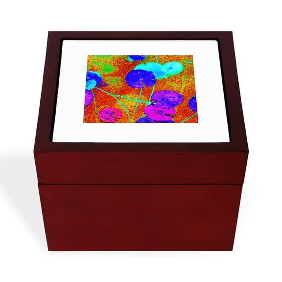 CafePress - Orange - Keepsake Box, Finished Hardwood Jewelry Box, Velvet Lined Memento Box