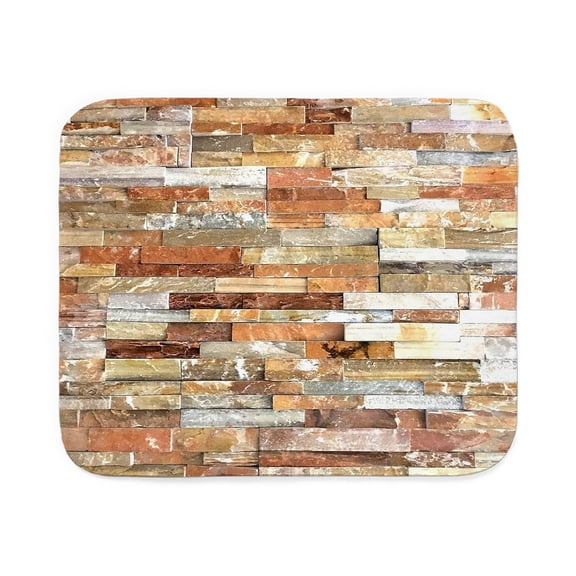 CafePress - Orange Stone Brick Mos - Sherpa Fleece Throw Blanket 60" x 50"