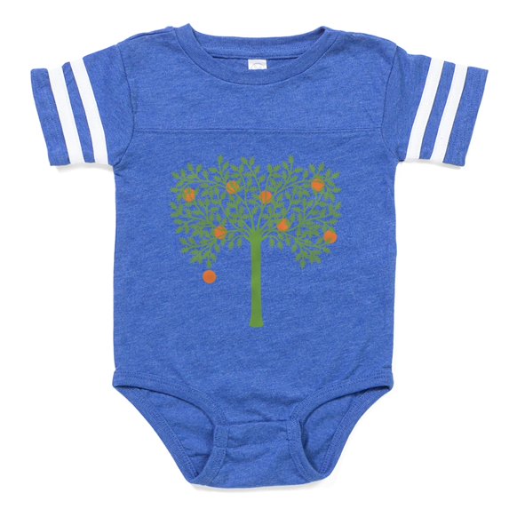 CafePress - Orange Tree_Tr - Cute Infant Baby Football Bodysuit