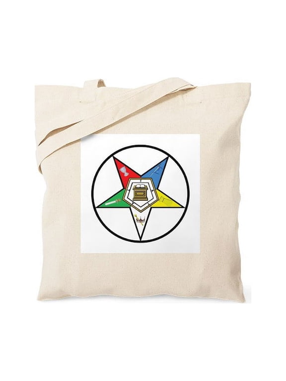- Order Of The Eastern Star Circle Tote Bag - Unisex Canvas Tote Bag, Beige, 1-Piece