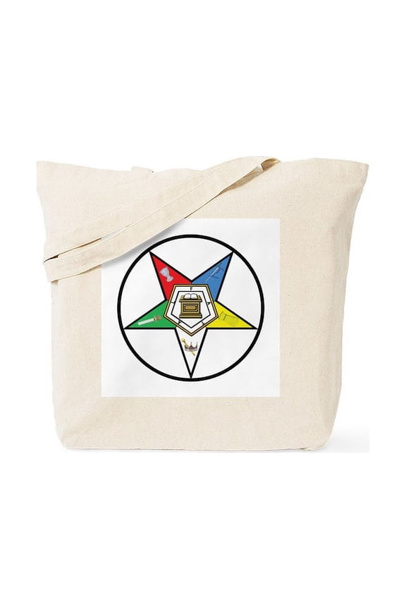 - Order Of The Eastern Star Circle Tote Bag - Unisex Canvas Tote Bag, Beige, 1-Piece