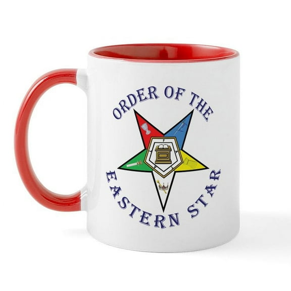 CafePress - Order Of The Eastern Star Lettered Mug - 11 oz Ceramic Mug - Novelty Coffee Tea Cup