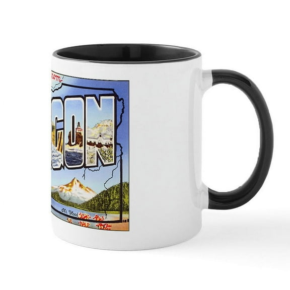 CafePress - Oregon Greetings Mug - 11 oz Ceramic Mug - Novelty Coffee Tea Cup