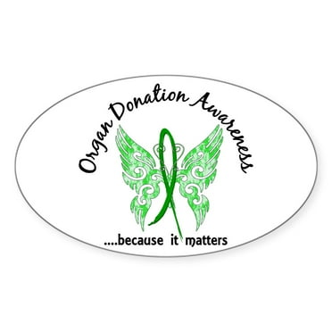 CafePress - Organ Donation Butterfly 6.1 - Sticker (Oval)
