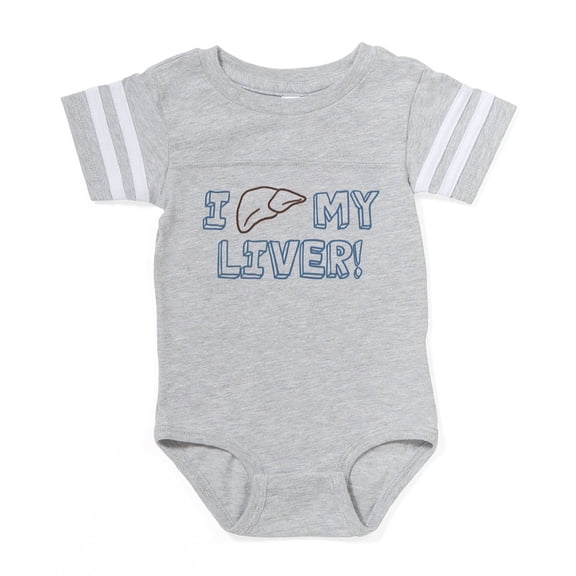 CafePress - Organ I Love My Liver_Tr - Cute Infant Baby Football Bodysuit