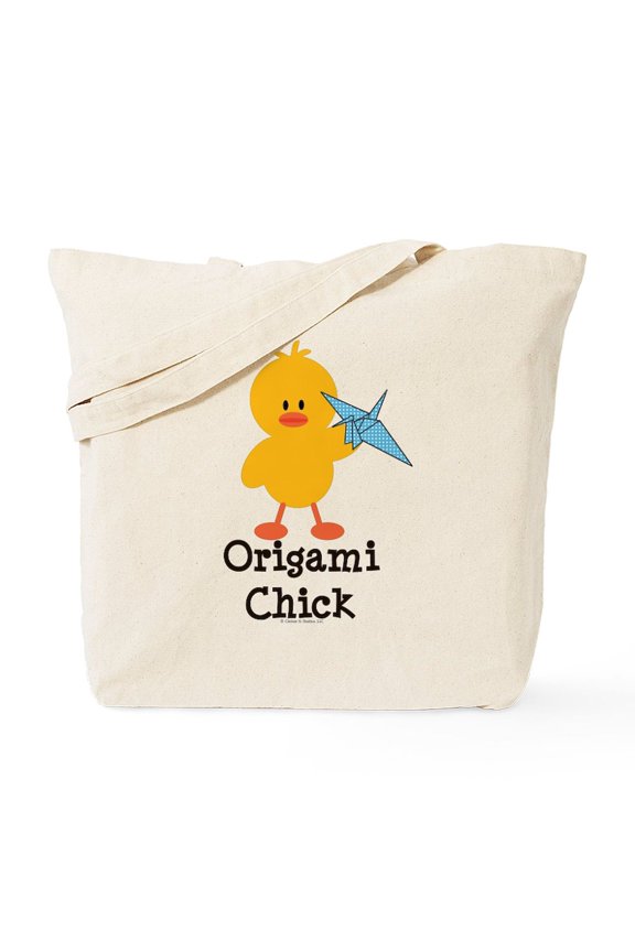 - Origami Chick Tote Bag - Unisex Canvas Tote Bag, Beige, 1-Piece