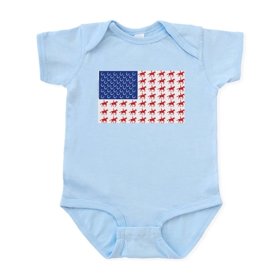 CafePress - Original Patriotic Horse Flag Infant Bodysuit - Baby Light Bodysuit, Size Newborn - 24 Months