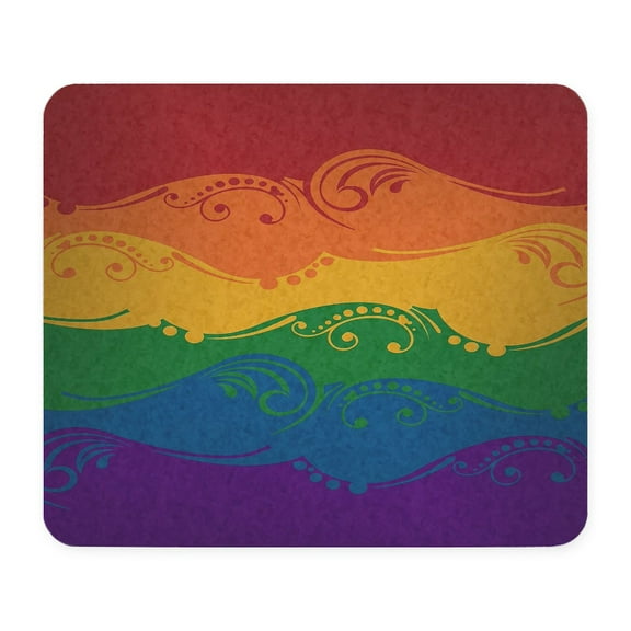 CafePress - Ornamental Rainbow Flag Mousepad - Non-slip Rubber Mousepad, Gaming Mouse Pad