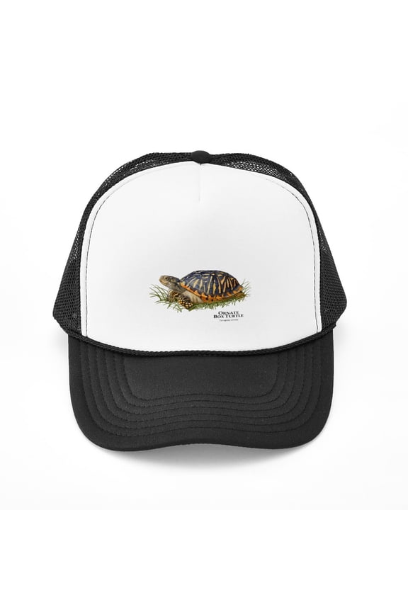 - Ornate Box Turtle - Adjustable Unisex Printed Trucker Hat with Mesh Back