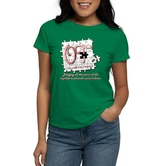 CafePress - Ot Puzzle Pink T Shirt - Women's Traditional Fit Dark T-Shirt