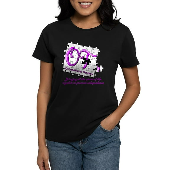 CafePress - Ot Puzzle Purple T Shirt - Women's Traditional Fit Dark T-Shirt