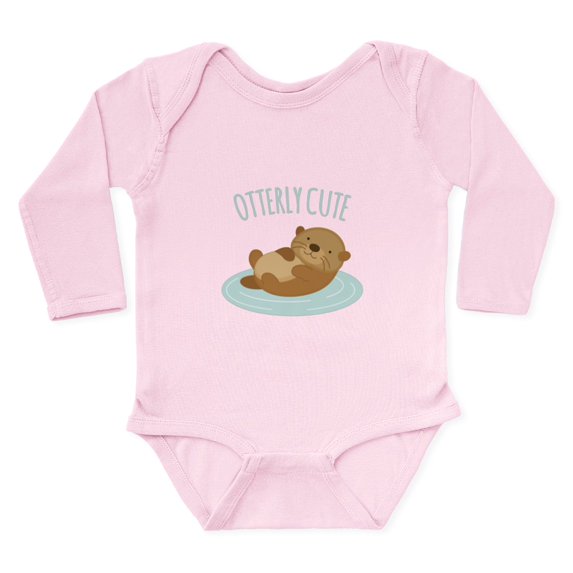 CafePress - Otterly Cute Body Suit - Long Sleeve Cotton Baby Bodysuit