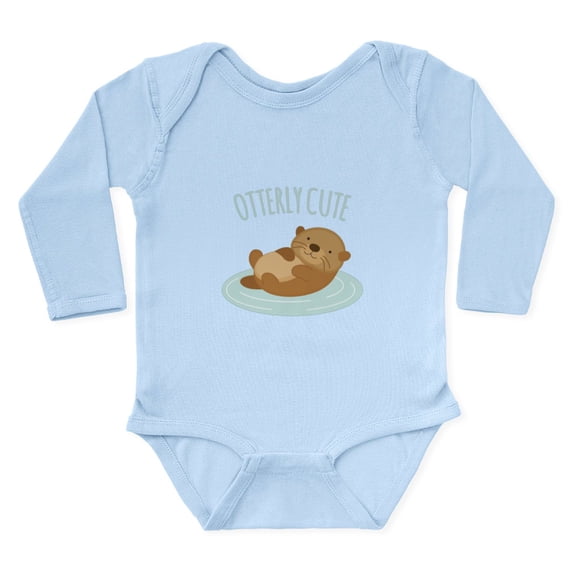 CafePress - Otterly Cute Body Suit - Long Sleeve Cotton Baby Bodysuit