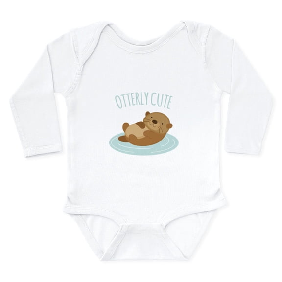 CafePress - Otterly Cute Body Suit - Long Sleeve Cotton Baby Bodysuit