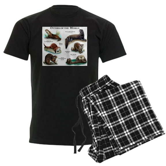 CafePress - Otters Of The World Men's Dark Pajamas - Men's Dark Loose Fit Cotton Pajama Set