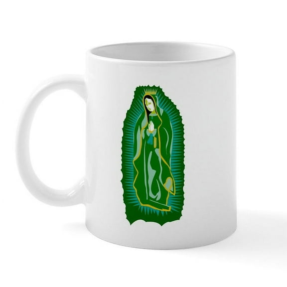 CafePress - Our Lady Of Guadalupe Green Mug - 11 oz Ceramic Mug - Novelty Coffee Tea Cup