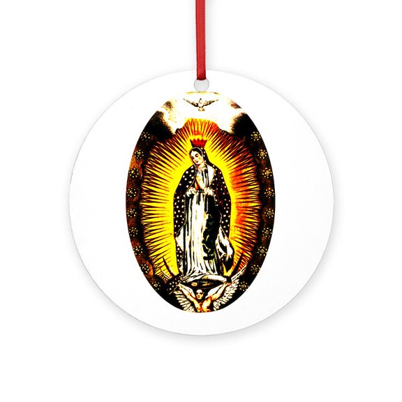 CafePress - Our Lady Of Guadalupe -  Round Wood Ornament 4"