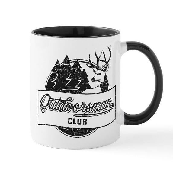 CafePress - Outdoorsman Club - 11 oz Ceramic Mug - Novelty Coffee Tea Cup