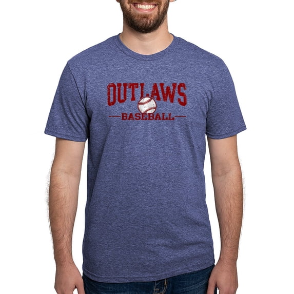 CafePress - Outlaws Baseball Men's Deluxe T Shirt - Mens Tri-blend T-Shirt