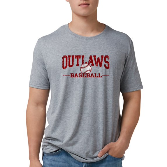CafePress - Outlaws Baseball Men's Deluxe T Shirt - Mens Tri-blend T-Shirt