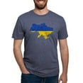 thumbnail image 1 of CafePress - Outline Ukraine Flag And Map Cracked Men's Deluxe - Mens Tri-blend T-Shirt, 1 of 4