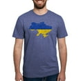 thumbnail image 1 of CafePress - Outline Ukraine Flag And Map Cracked Men's Deluxe - Mens Tri-blend T-Shirt, 1 of 4