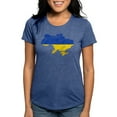 thumbnail image 1 of CafePress - Outline Ukraine Flag And Map Cracked Women's Delux - Womens Tri-blend T-Shirt, 1 of 4