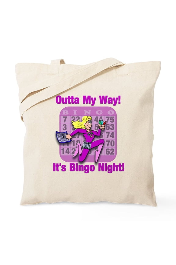 - Outta My Way! It's Bingo Night! Tote Bag - Unisex Canvas Tote Bag, Beige, 1-Piece