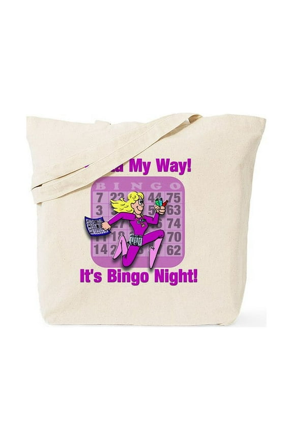 - Outta My Way! It's Bingo Night! Tote Bag - Unisex Canvas Tote Bag, Beige, 1-Piece