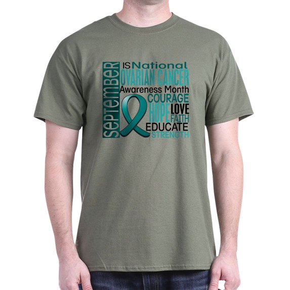 CafePress - Ovarian Cancer Awareness Month Dark T Shirt - Men's Classic Graphic Cotton T-Shirt