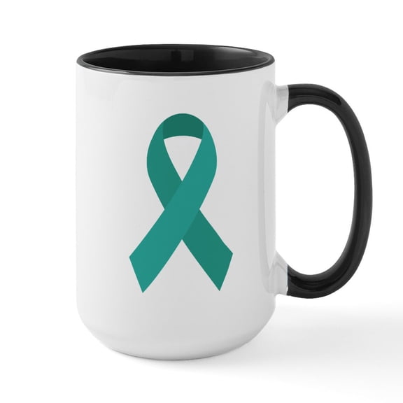 CafePress - Ovarian Cancer Awareness Mugs - 15 oz Ceramic Large White Novelty Mug