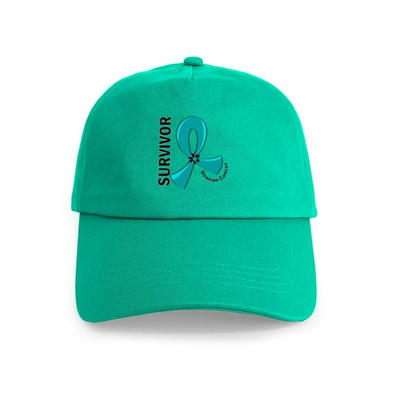 CafePress - Ovarian Cancer Survivor 12 Cap - Adjustable 100% Brushed Unisex Casual Cotton Baseball Cap, Beige, 1