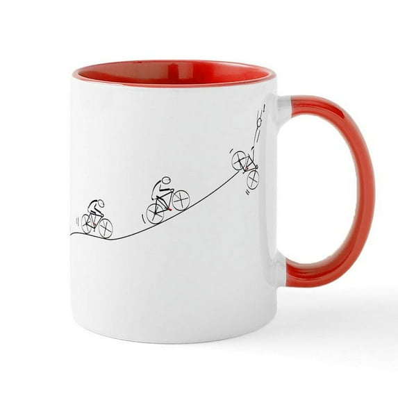 CafePress - Over The Hill Cyclist Mugs - 11 oz Ceramic Mug - Novelty Coffee Tea Cup