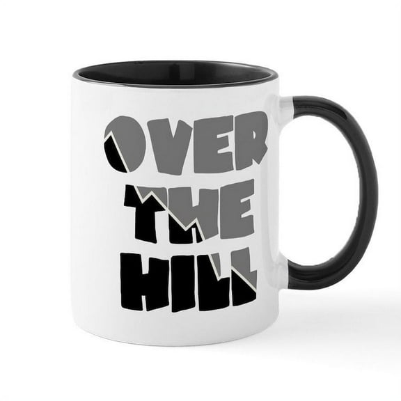 CafePress - Over The Hill Mug - 11 oz Ceramic Mug - Novelty Coffee Tea Cup