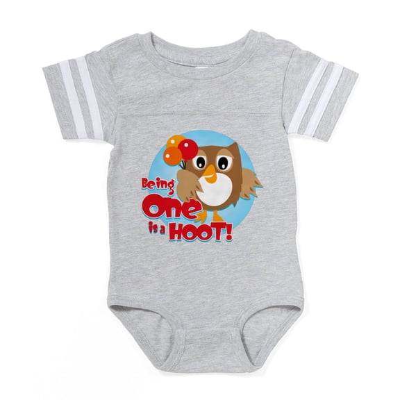 CafePress - Owl 1St Birthday - Cute Infant Baby Football Bodysuit